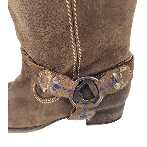 Bed Stu Women 8.5 Opal Brown Leather Bottle Opener Square Toe Distressed Cowgirl - Picture 7 of 10